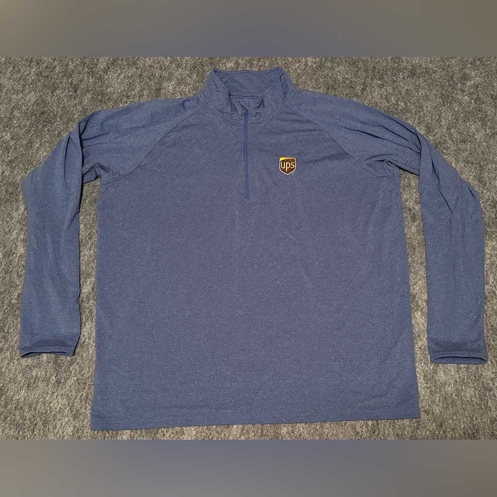 Vintage Men’s UPS United Parcel Service Blue 1/4 Zip Performance Pullover - XL